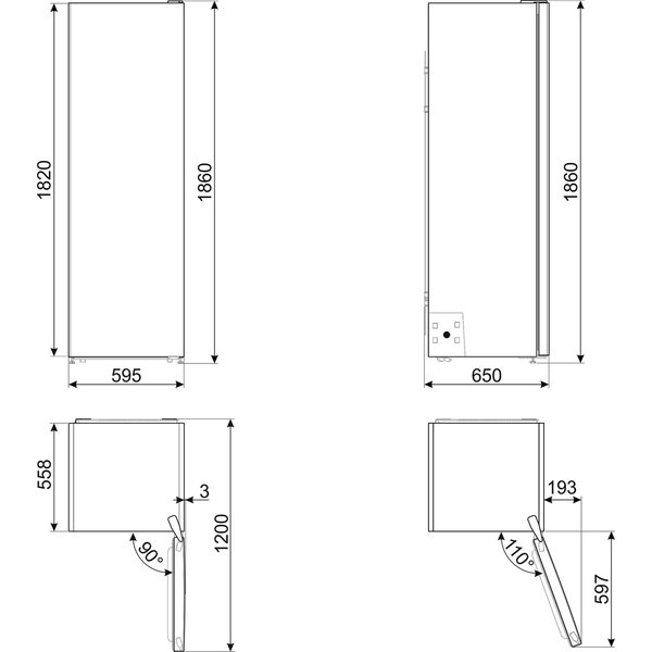 FF18EN2HX fryser, 186 cm, rustfritt stål