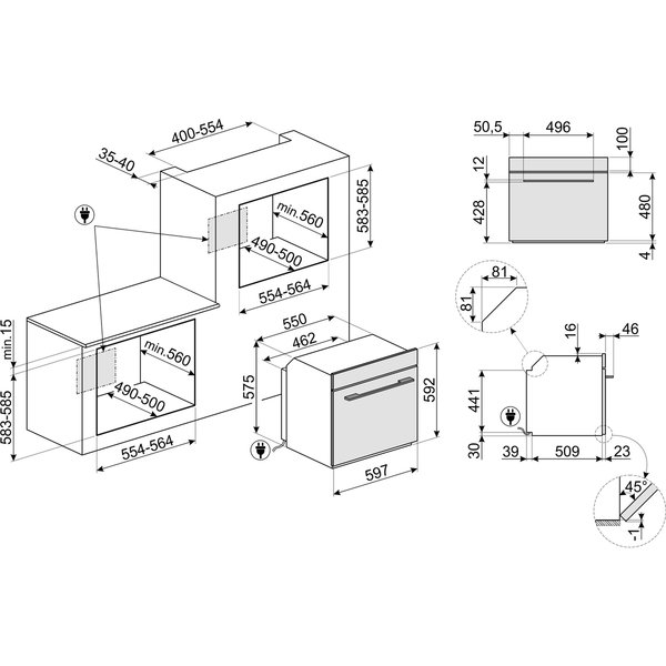 Köp SFP6101TB3 Inbyggnadsugn, 70 Liter, Svart Från Smeg