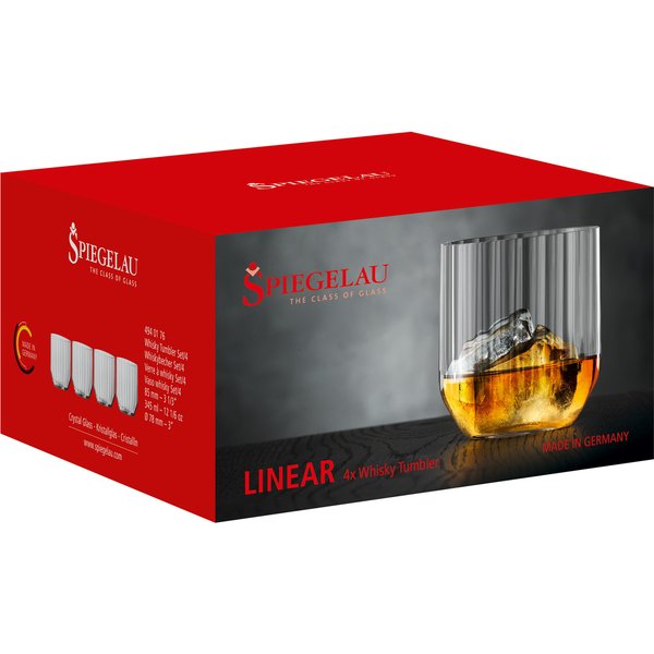 Linear Whisky Tumbler glass 4-pakning