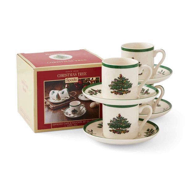 Christmas Tree espressokopp 4-pack