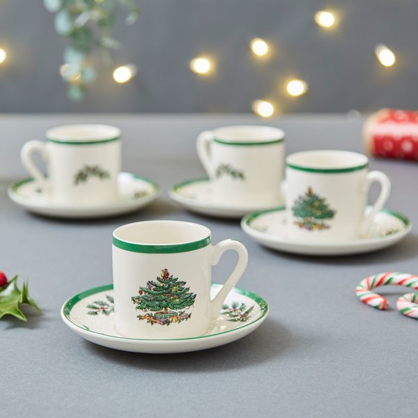 Christmas Tree espressokopp 4-pack