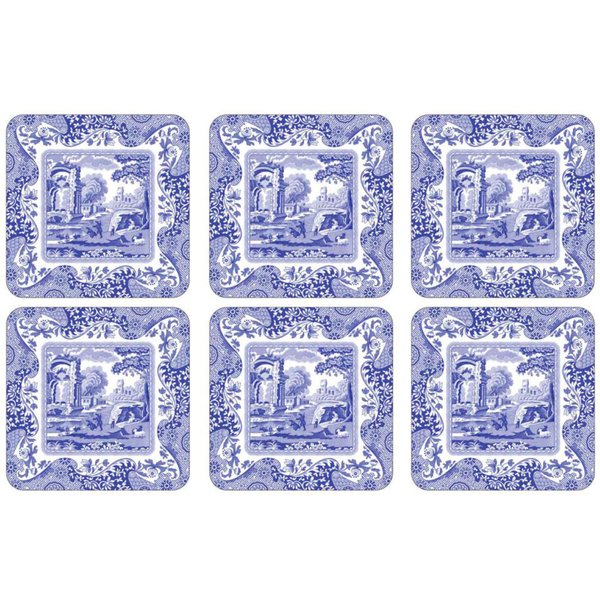 Blue Italian Glassunderlag 6-pack 10,5 x 10,5 cm