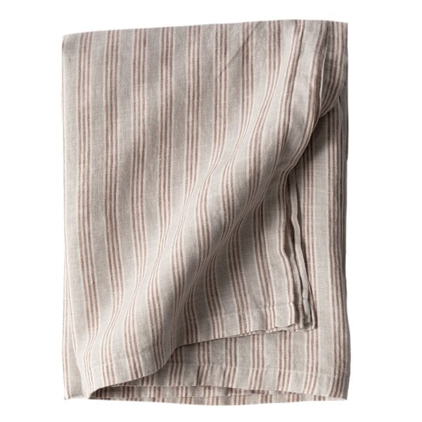 Bordduk i lin 145x270 cm, hazelnut stripe