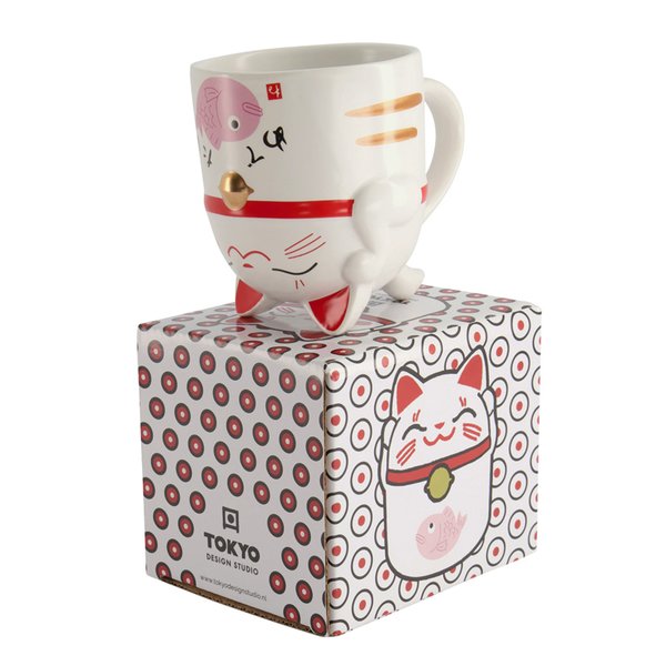 Kawaii Lucky Cat -muki 35 cl, vaaleanpunainen