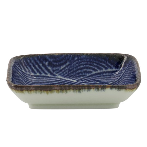 Seigaiha Blue tallrik 9,5 x 7 cm, choku