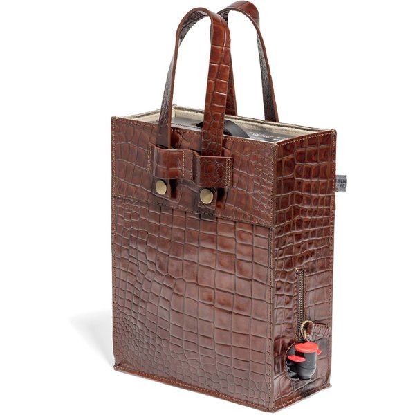 Bag in box i Croco mönster, Dk Cognac, 3 lit