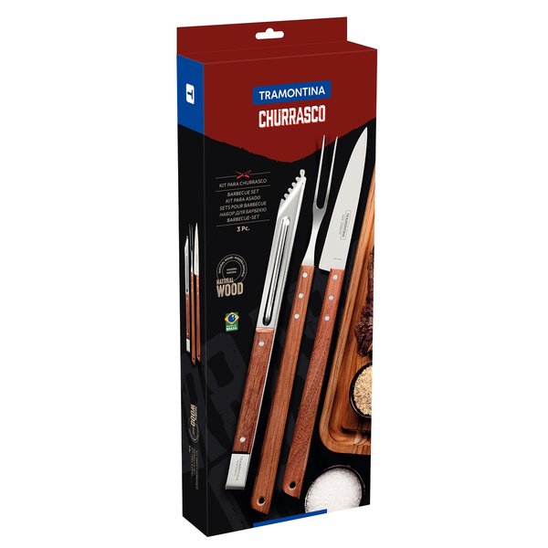 Churrasco grillsett 3 deler