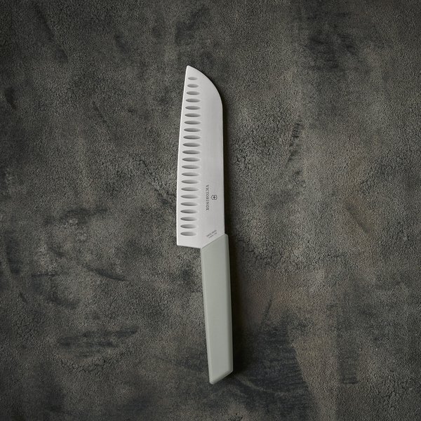 Swiss Modern santoku-veitsi 17 cm, oliivi