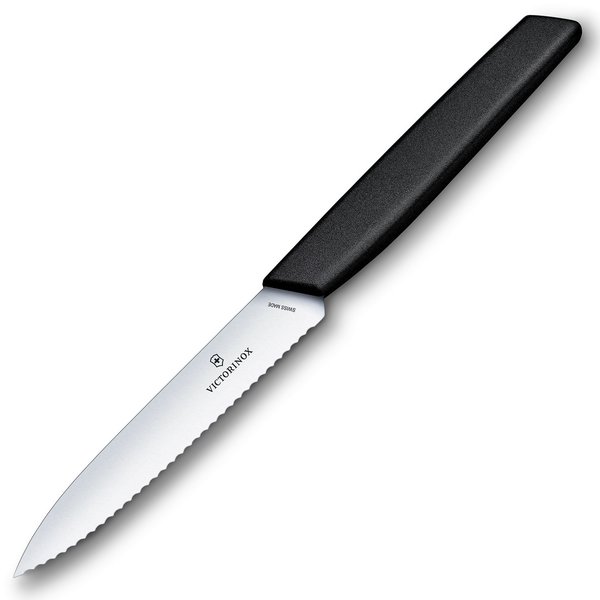 Swiss Modern Sagtann Skallkniv 10 cm, Svart