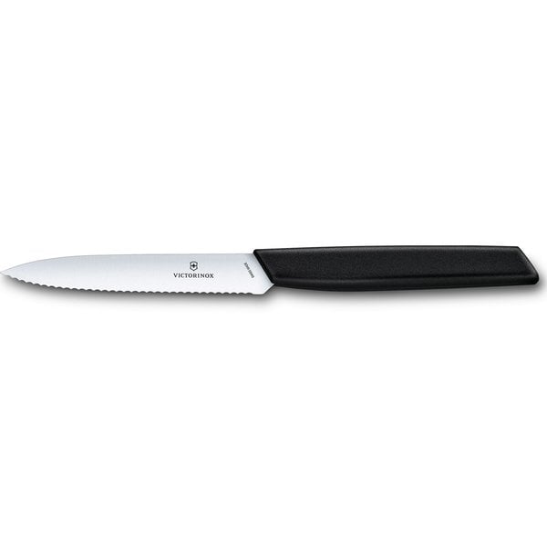 Swiss Modern Sagtann Skallkniv 10 cm, Svart