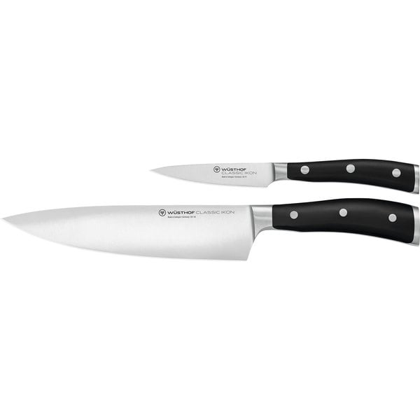 Classic Ikon Knivsett 2 deler Svart, Kokkekniv + Skrellekniv