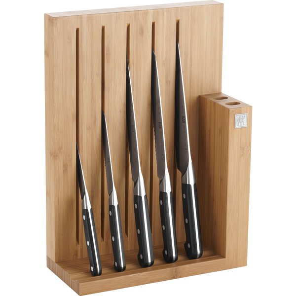 Pro Knivblokk i Bambu med 5 kniver